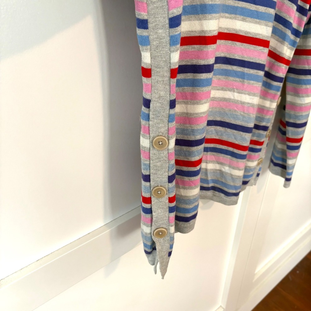 Talbots Women's Grey‎ Multicolored Stripe Boat Neck Sweater in Size XL - Picture 7 of 12